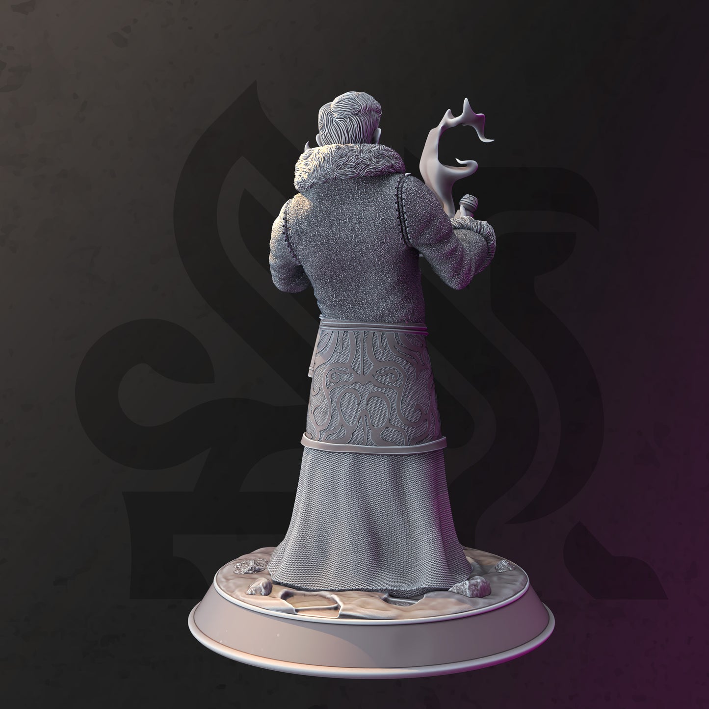 Spellbook Caster Gnome Mage Wizard 32mm Scale - Halfling Snow Cleric by DM Stash