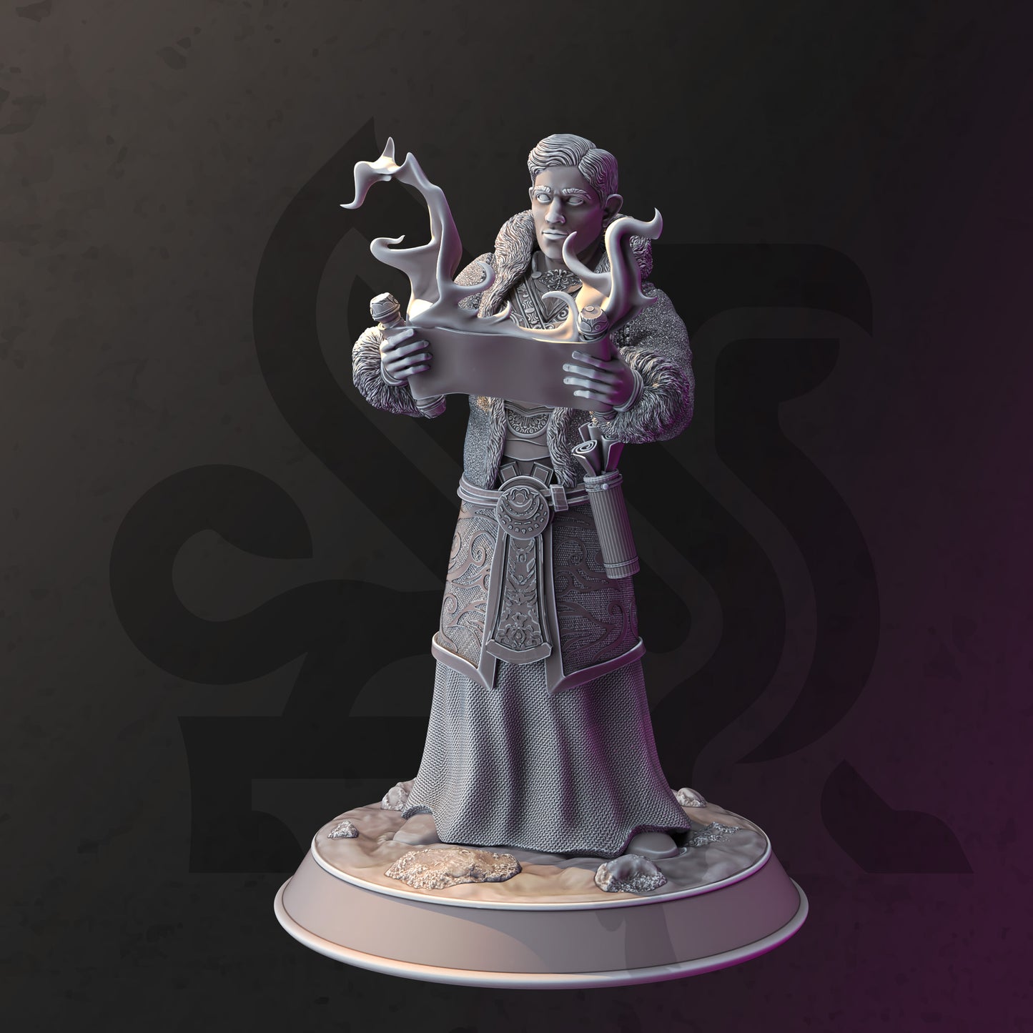 Spellbook Caster Gnome Mage Wizard 32mm Scale - Halfling Snow Cleric by DM Stash