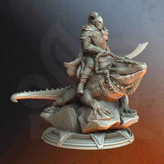 Mounted Dessert Cavalry Warrior Knight 32mm Scale - Lizard Rider by DM Stash