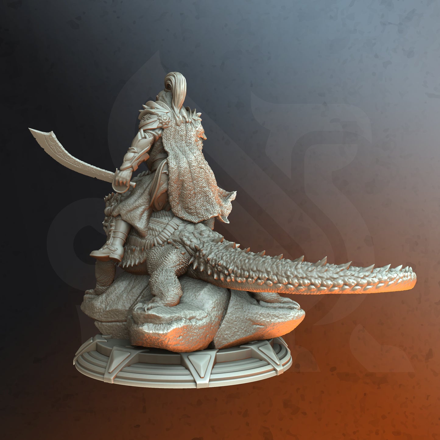 Mounted Dessert Cavalry Warrior Knight 32mm Scale - Lizard Rider by DM Stash