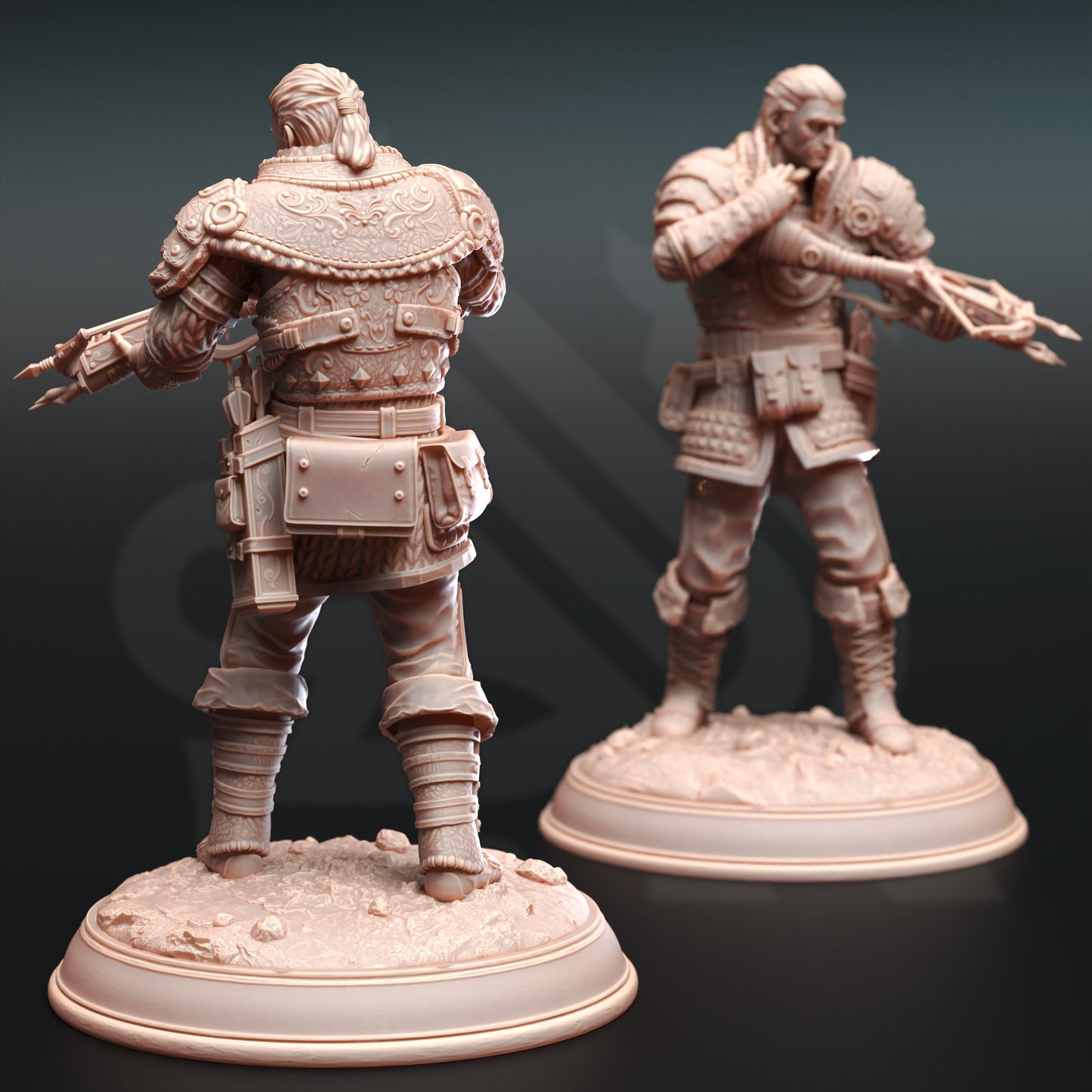Rogue Trio Fighters Crossbow Sword Enemies 32mm Scale - Bandit Thugs by DM Stash