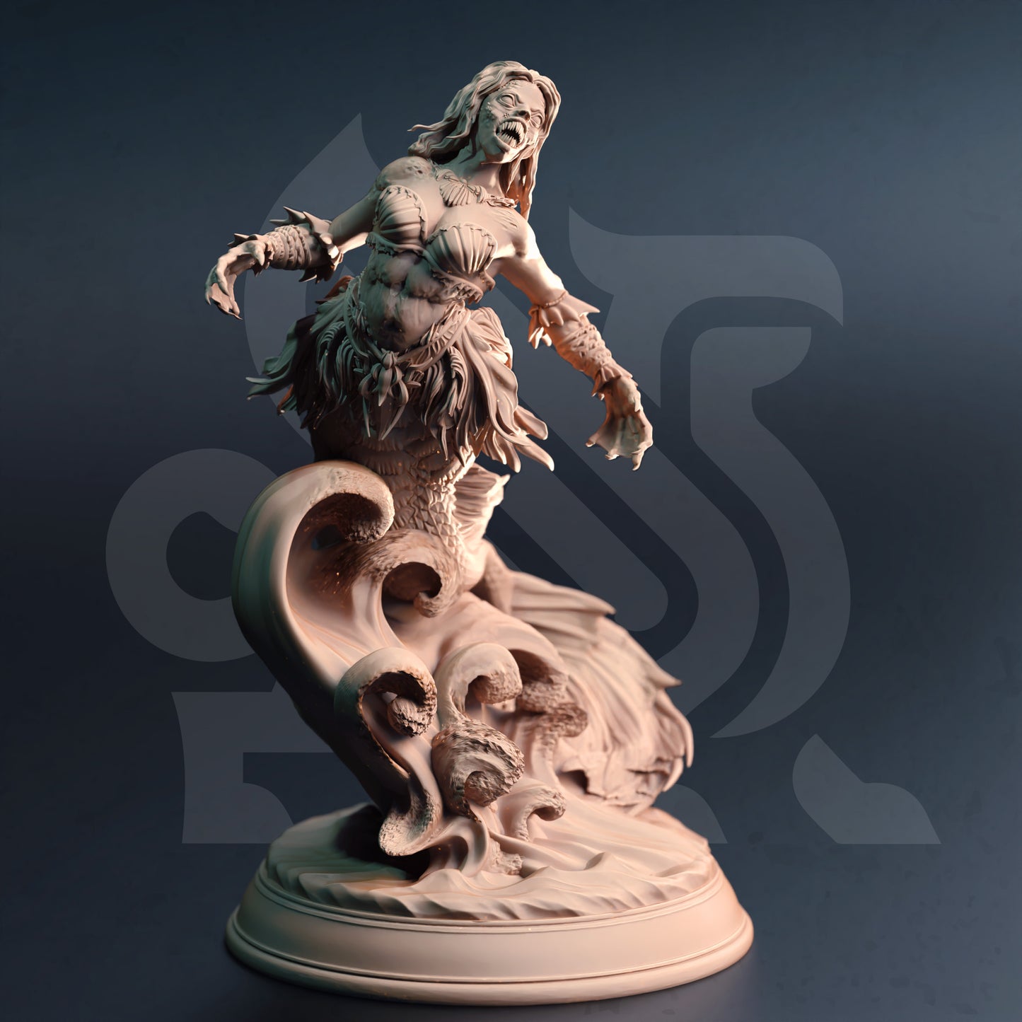 Mermaid Siren Monster Two Forms Pirate Enemy 32mm Scale - Deep Sea Sirens by DM Stash