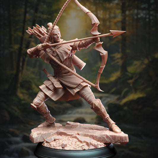 Elf Archer Warrior Drow Rogue 32mm Scale - Elven Ranger by DM Stash