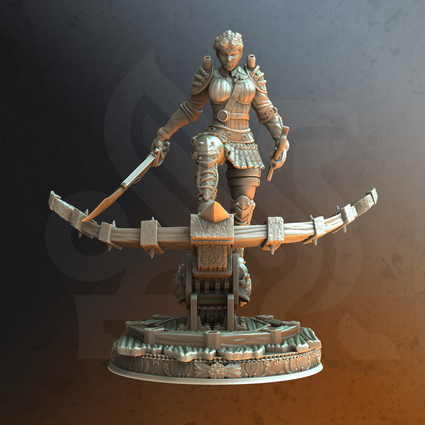Siege Engineer Female Ballista Warrior  Miniature 32mm Scale - Frida Lars by DM Stash