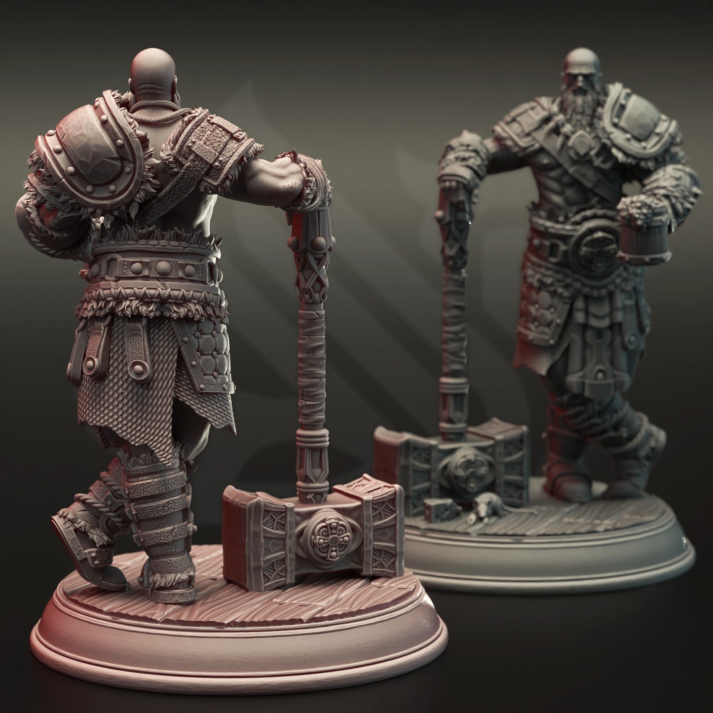 Greathammer Nordic Warrior NPC 32mm Scale - Human Berserker Barbarian by DM Stash