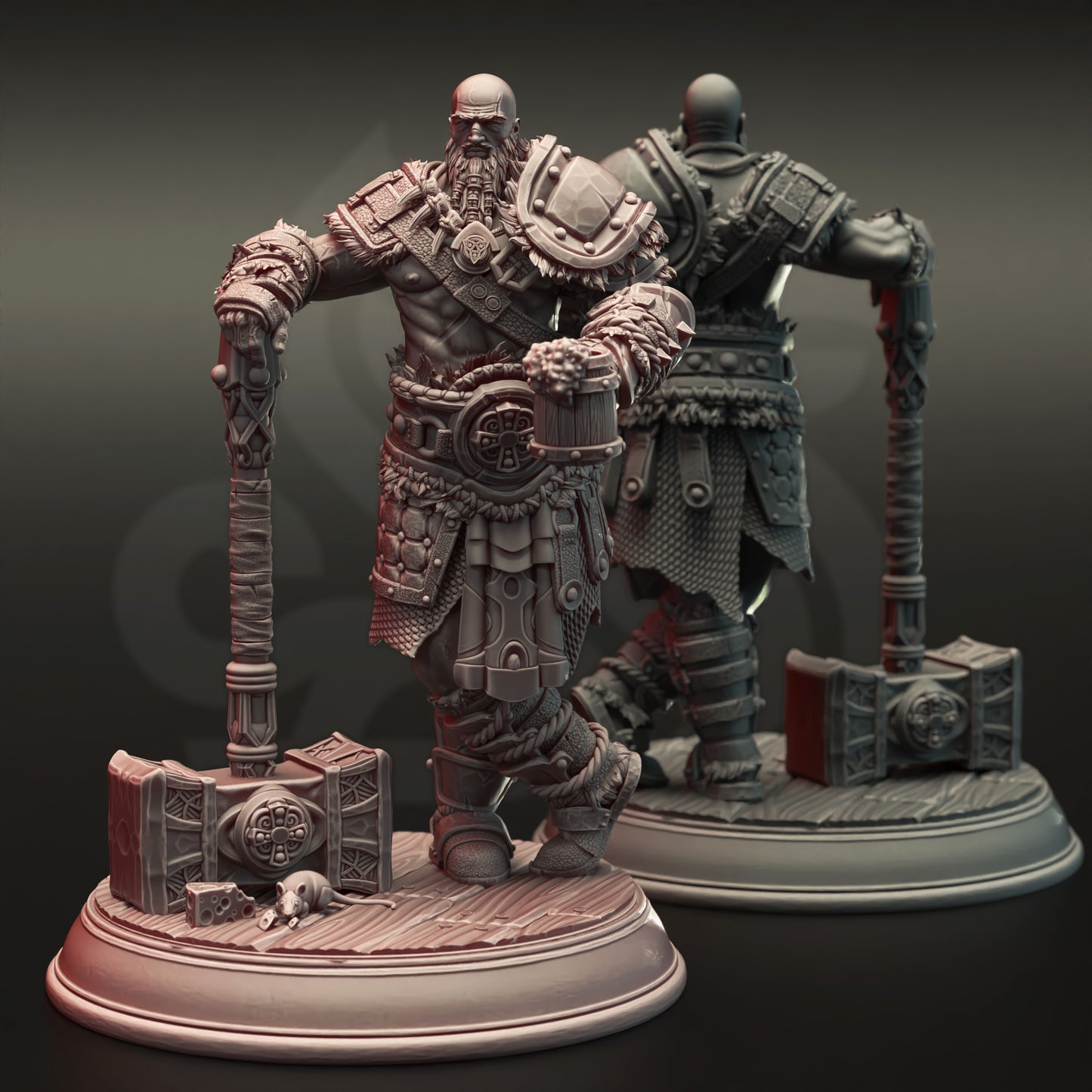 Greathammer Nordic Warrior NPC 32mm Scale - Human Berserker Barbarian by DM Stash