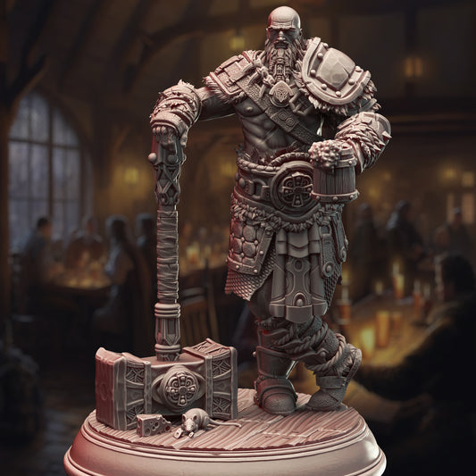 Greathammer Nordic Warrior NPC 32mm Scale - Human Berserker Barbarian by DM Stash