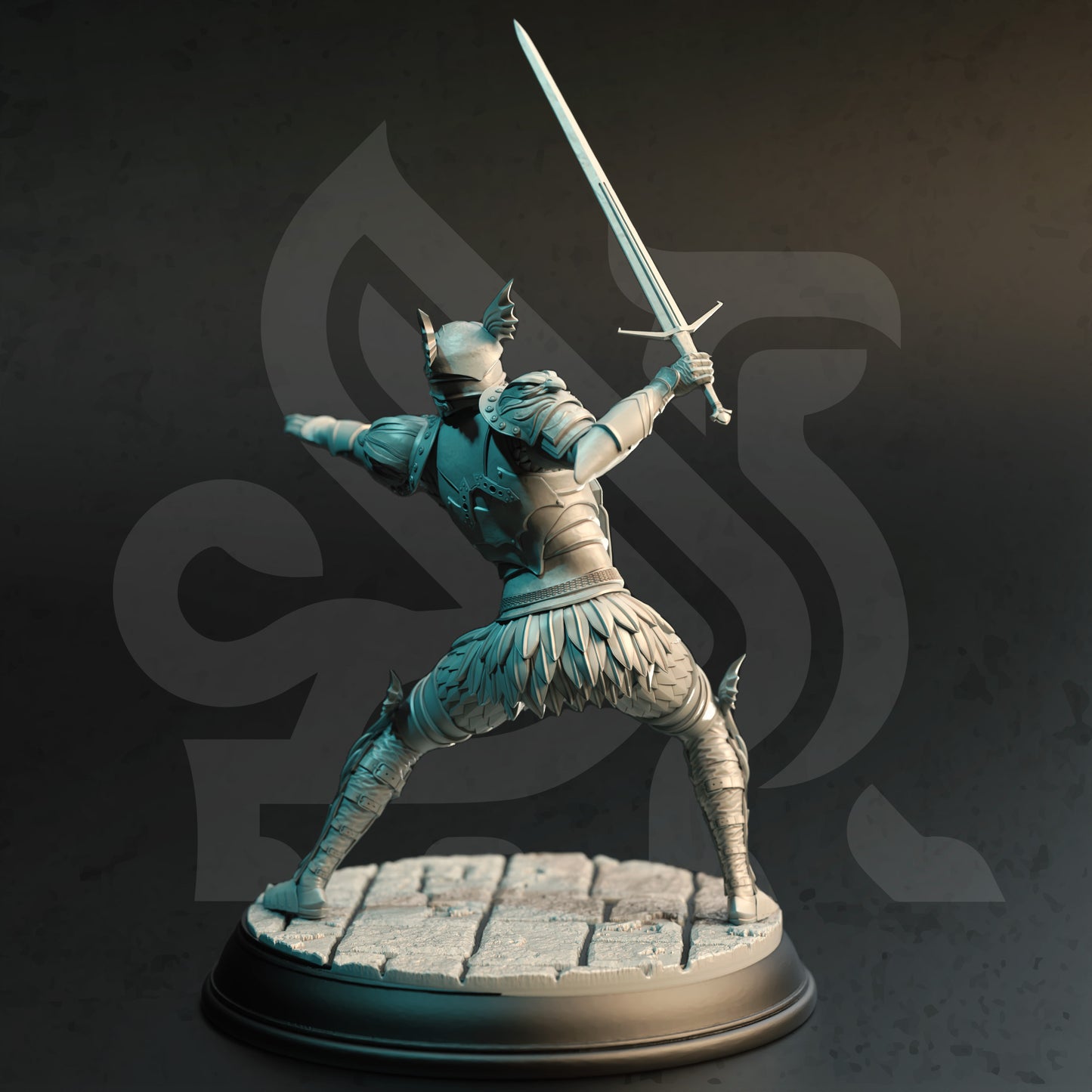 Elven Royal Guard Warrior Swordsman 32mm Scale - Golden Griffin Vanguard by DM Stash