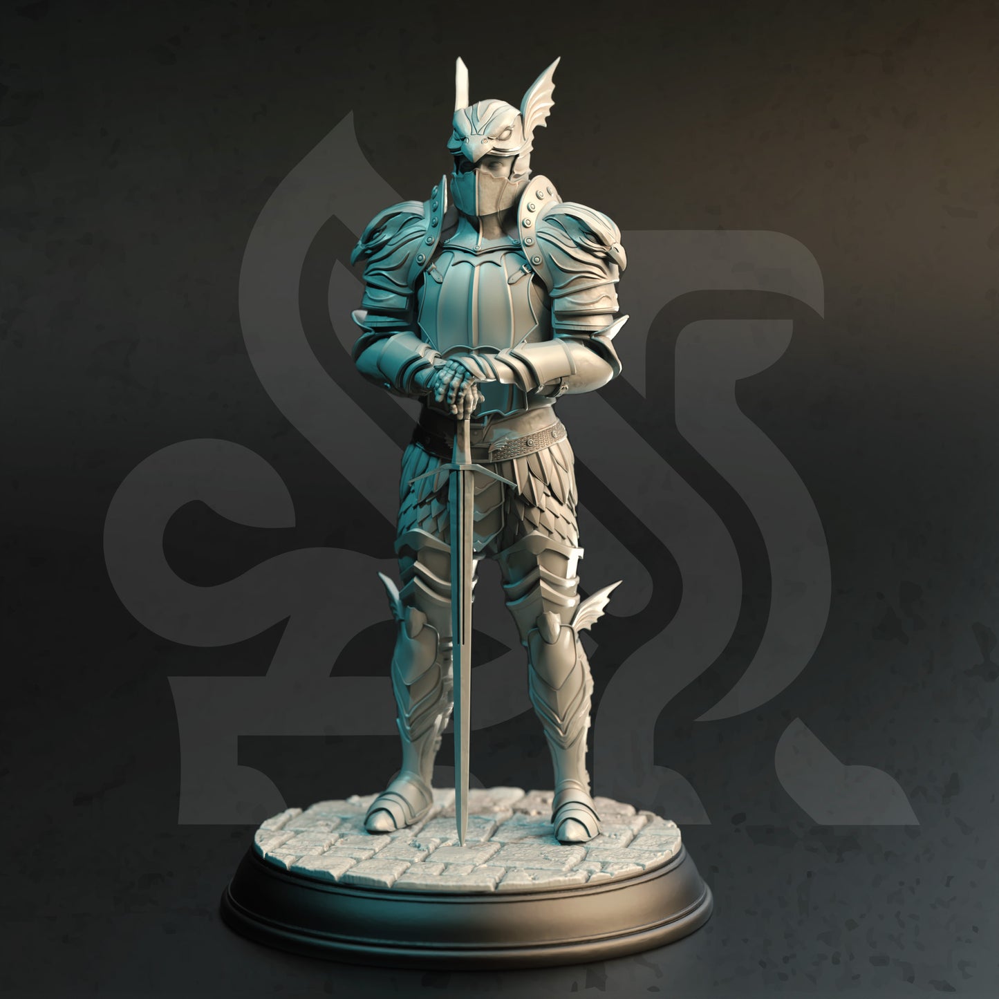 Elven Royal Guard Warrior Swordsman 32mm Scale - Golden Griffin Vanguard by DM Stash