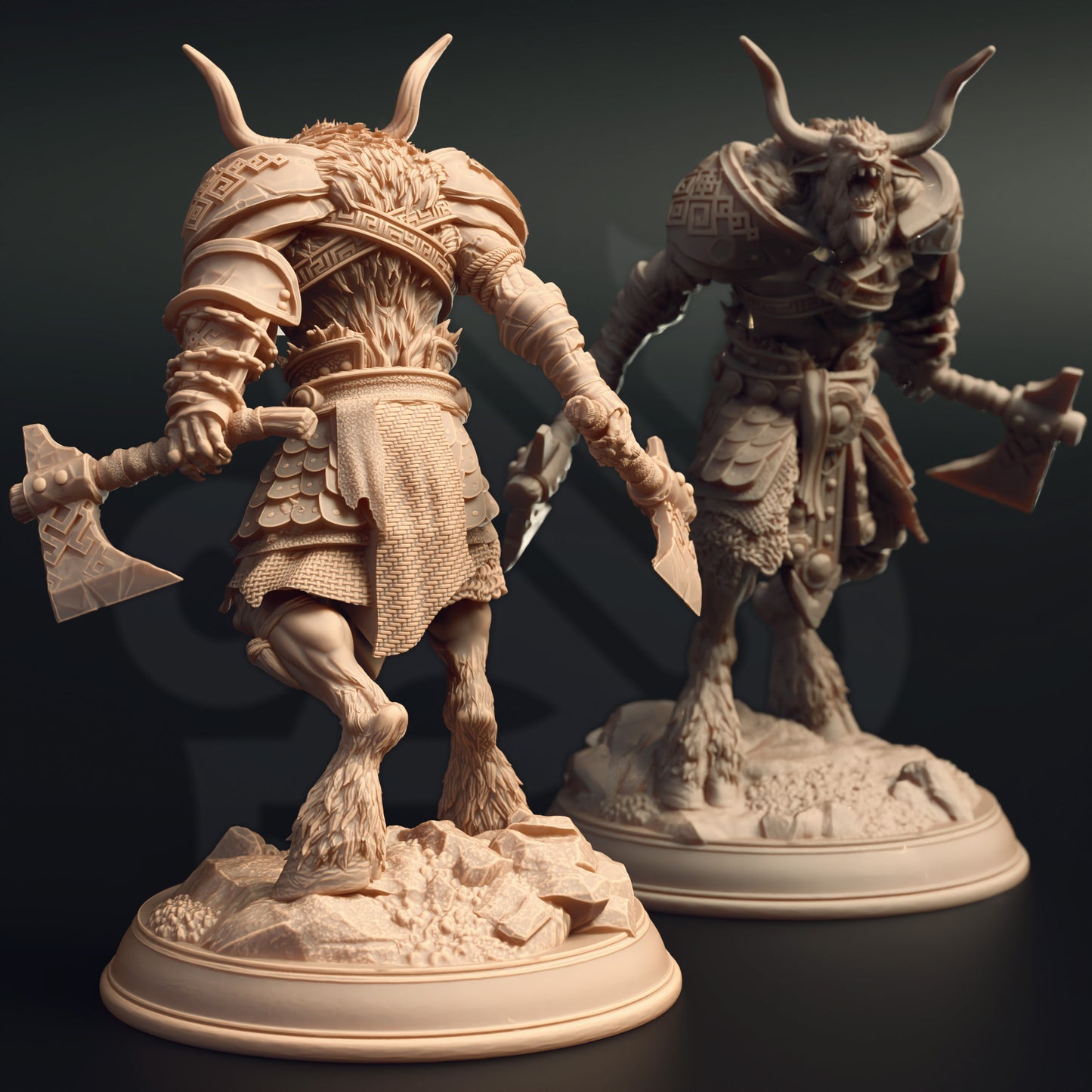 Minotaur Beastrace Warrior Fighter Villain 32mm Scale - Minotaur Barbarian by DM Stash