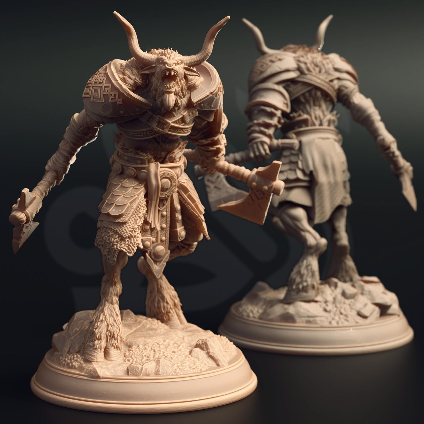 Minotaur Beastrace Warrior Fighter Villain 32mm Scale - Minotaur Barbarian by DM Stash