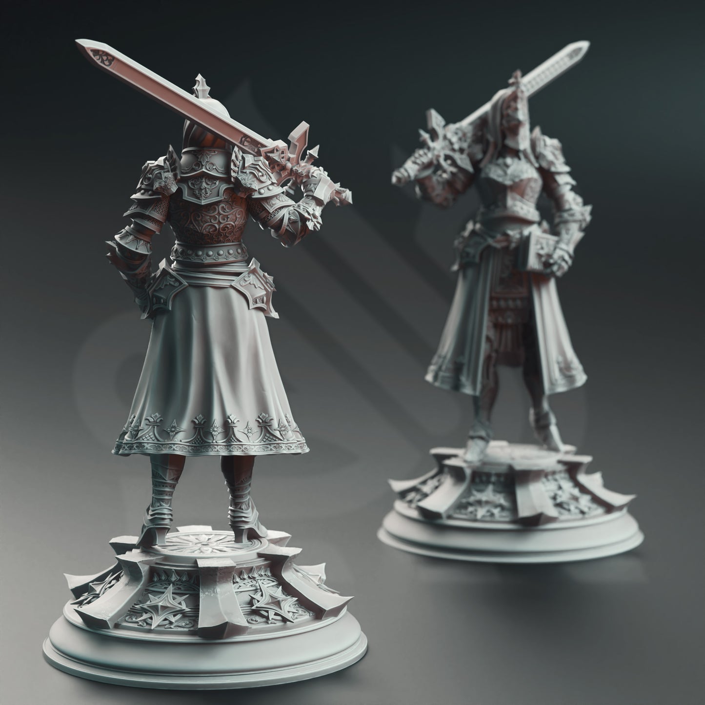 Female Paladin Holy Swordsman NPC Miniature 32mm Scale - Maiden Knight by DM Stash