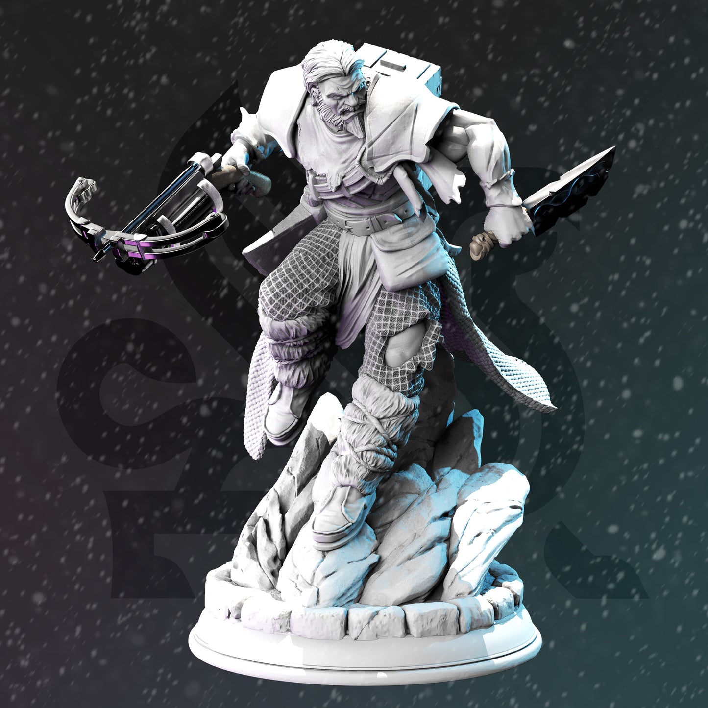 Necrotic Rogue Crossbow Shapeshifter Warrior 32mm Scale - Norther Ranger with Necrotic Variant by DM Stash