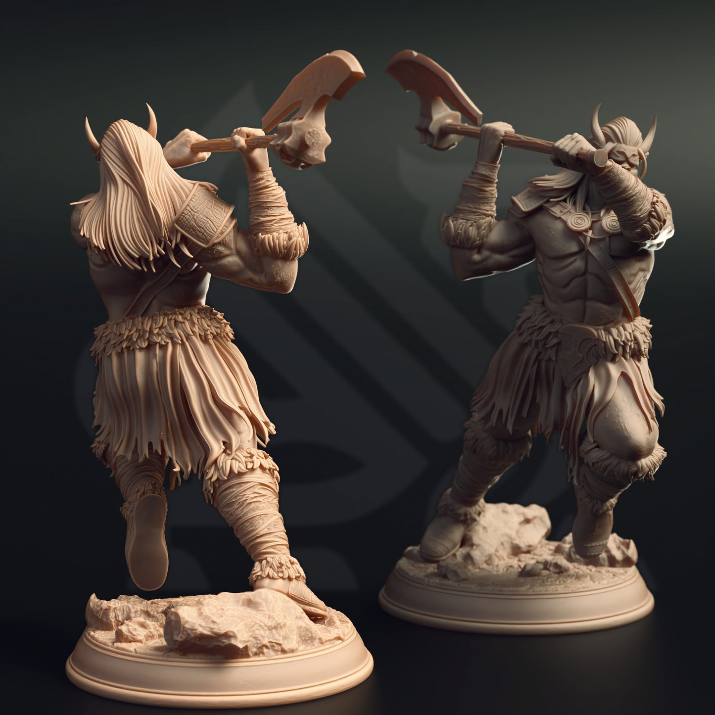 Orc Bandit Tribe Hunter Shaman Warrior Trio 32mm Scale - Orc Tribal Trio by DM Stash