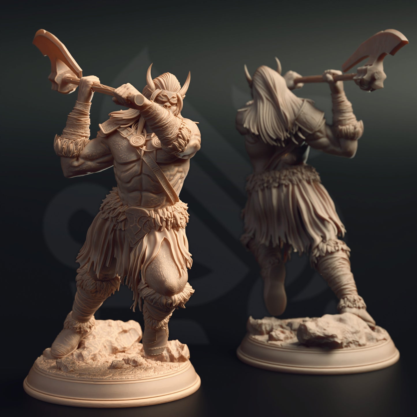 Orc Bandit Tribe Hunter Shaman Warrior Trio 32mm Scale - Orc Tribal Trio by DM Stash