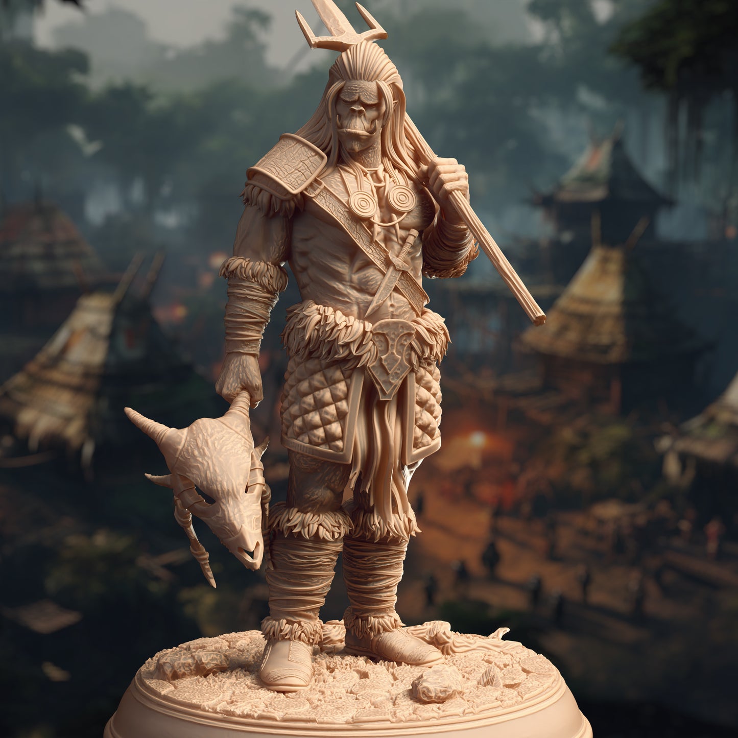 Orc Bandit Tribe Hunter Shaman Warrior Trio 32mm Scale - Orc Tribal Trio by DM Stash