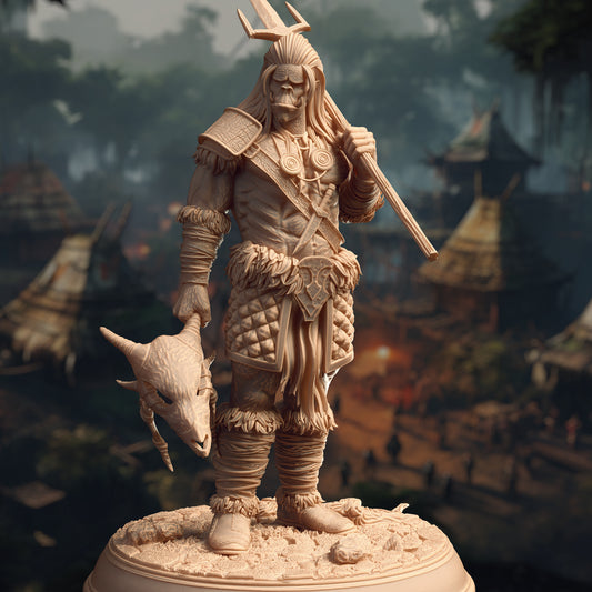 Orc Bandit Tribe Hunter Shaman Warrior Trio 32mm Scale - Orc Tribal Trio by DM Stash