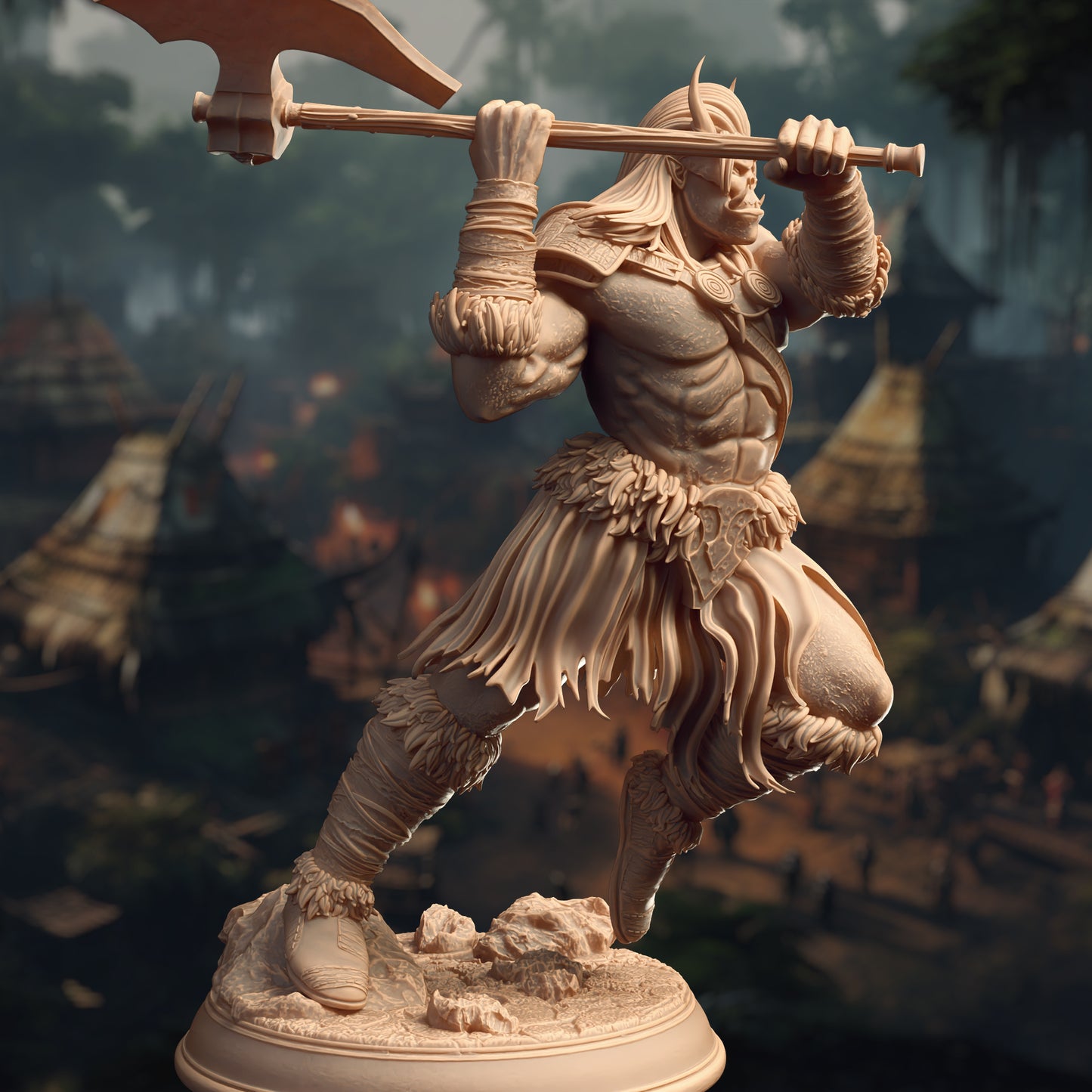 Orc Bandit Tribe Hunter Shaman Warrior Trio 32mm Scale - Orc Tribal Trio by DM Stash