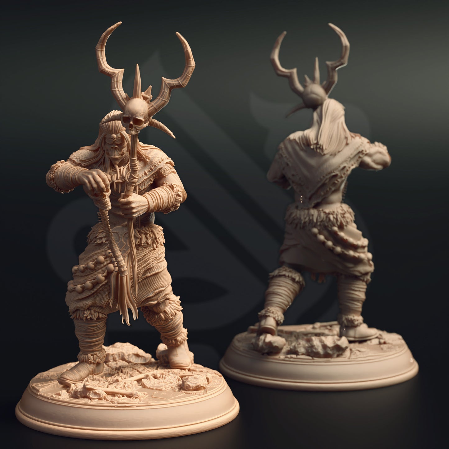 Orc Bandit Tribe Hunter Shaman Warrior Trio 32mm Scale - Orc Tribal Trio by DM Stash