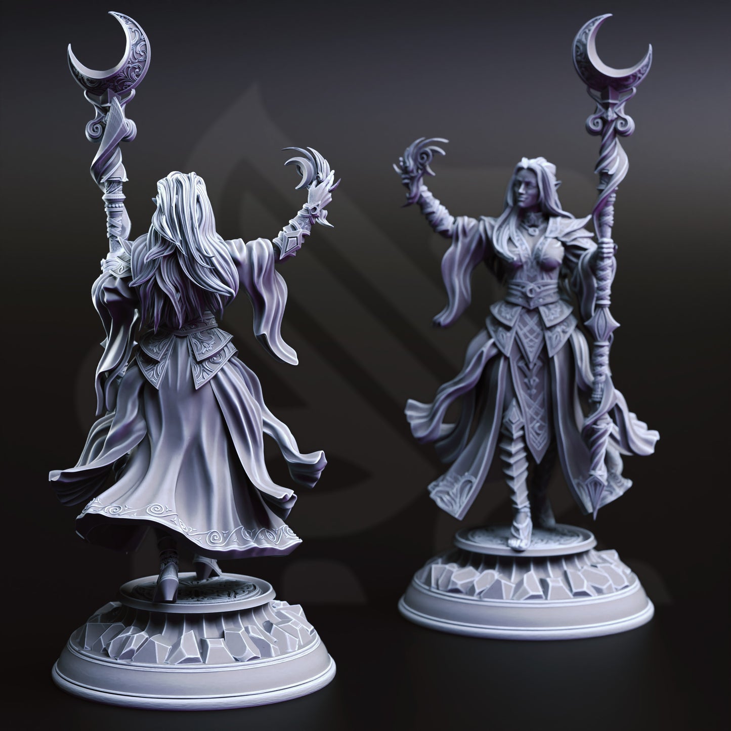 Elf Mage Female Spellcaster Genasi Staff 32mm Scale - Kadna Glydrin by DM Stash