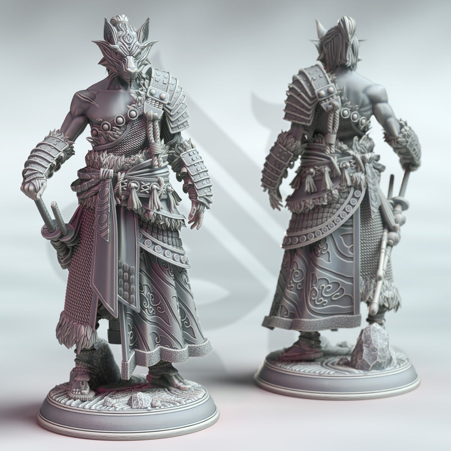 Samurai Warrior Katana Assassin Miniature 32mm - Samurai of the Wolf by DM Stash