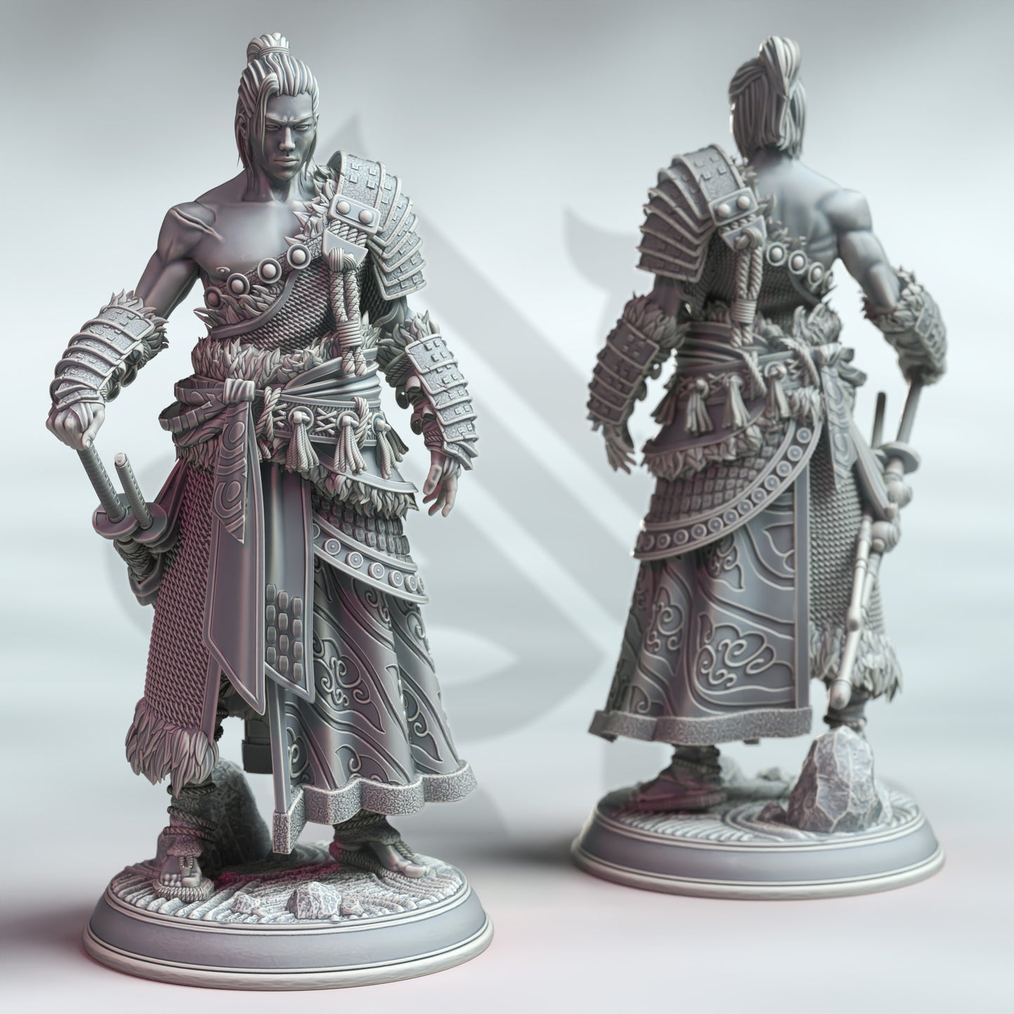 Samurai Warrior Katana Assassin Miniature 32mm - Samurai of the Wolf by DM Stash