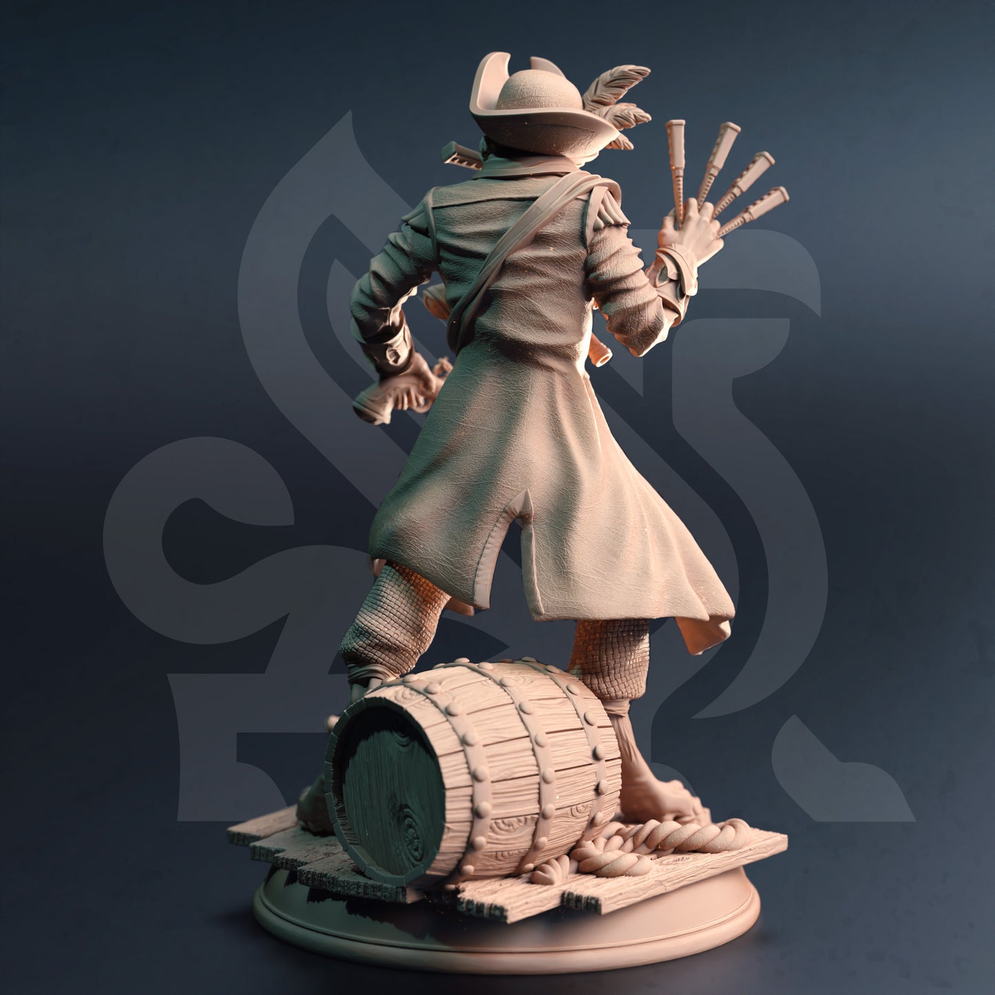 Tabaxi Rogue Pirate Bucaneer Miniature 32mm Scale - Catfolk Corsair by DM Stash