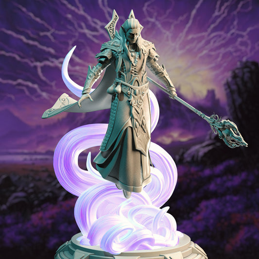 Elven Mage Wizard Spellcaster Air Genasi 32mm Scale - High Elf Master Sorcerer by DM Stash