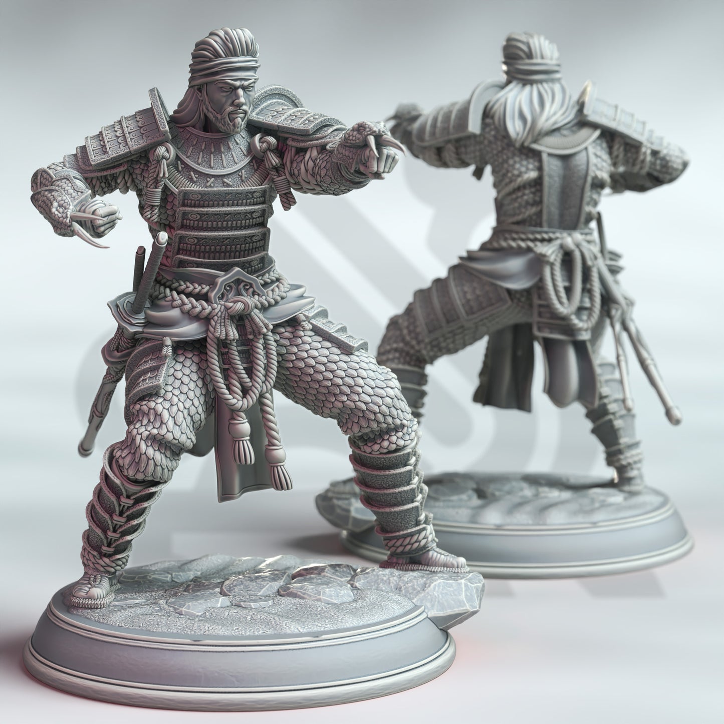 Samurai Fighter Unarmed Katana Warrior 32mm Scale - Samurai of the Serpent by DM Stash