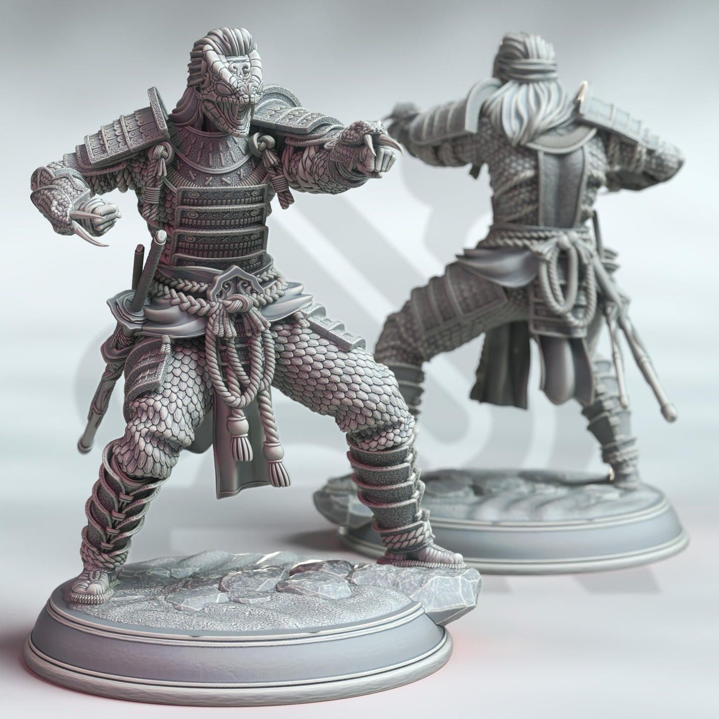 Samurai Fighter Unarmed Katana Warrior 32mm Scale - Samurai of the Serpent by DM Stash
