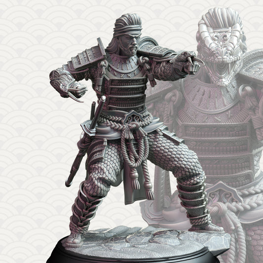Samurai Fighter Unarmed Katana Warrior 32mm Scale - Samurai of the Serpent by DM Stash