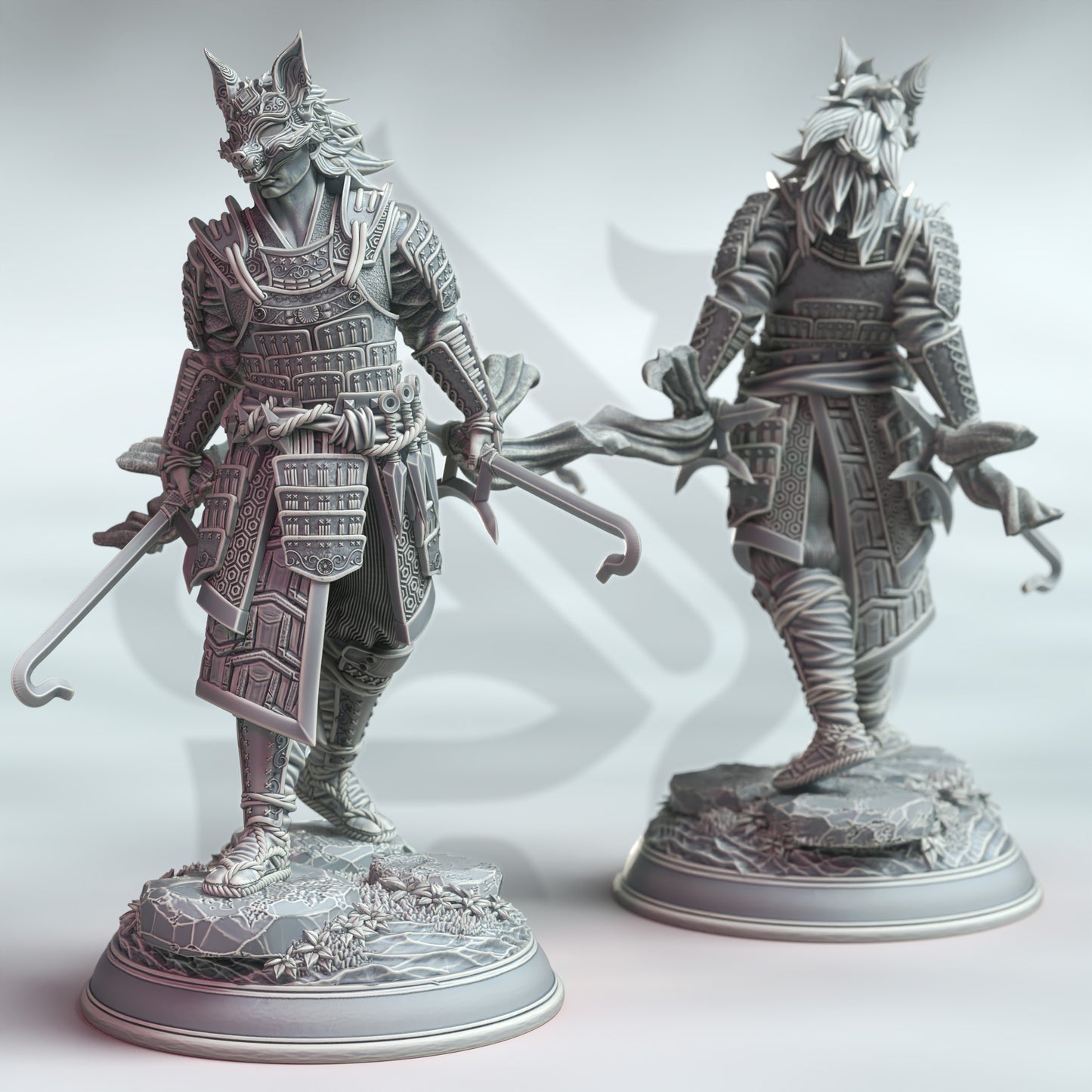 Samurai Hooksword Human Warrior Male Miniature 32mm - Kenshi by DM Stash