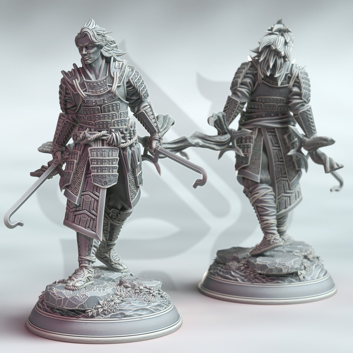 Samurai Hooksword Human Warrior Male Miniature 32mm - Kenshi by DM Stash