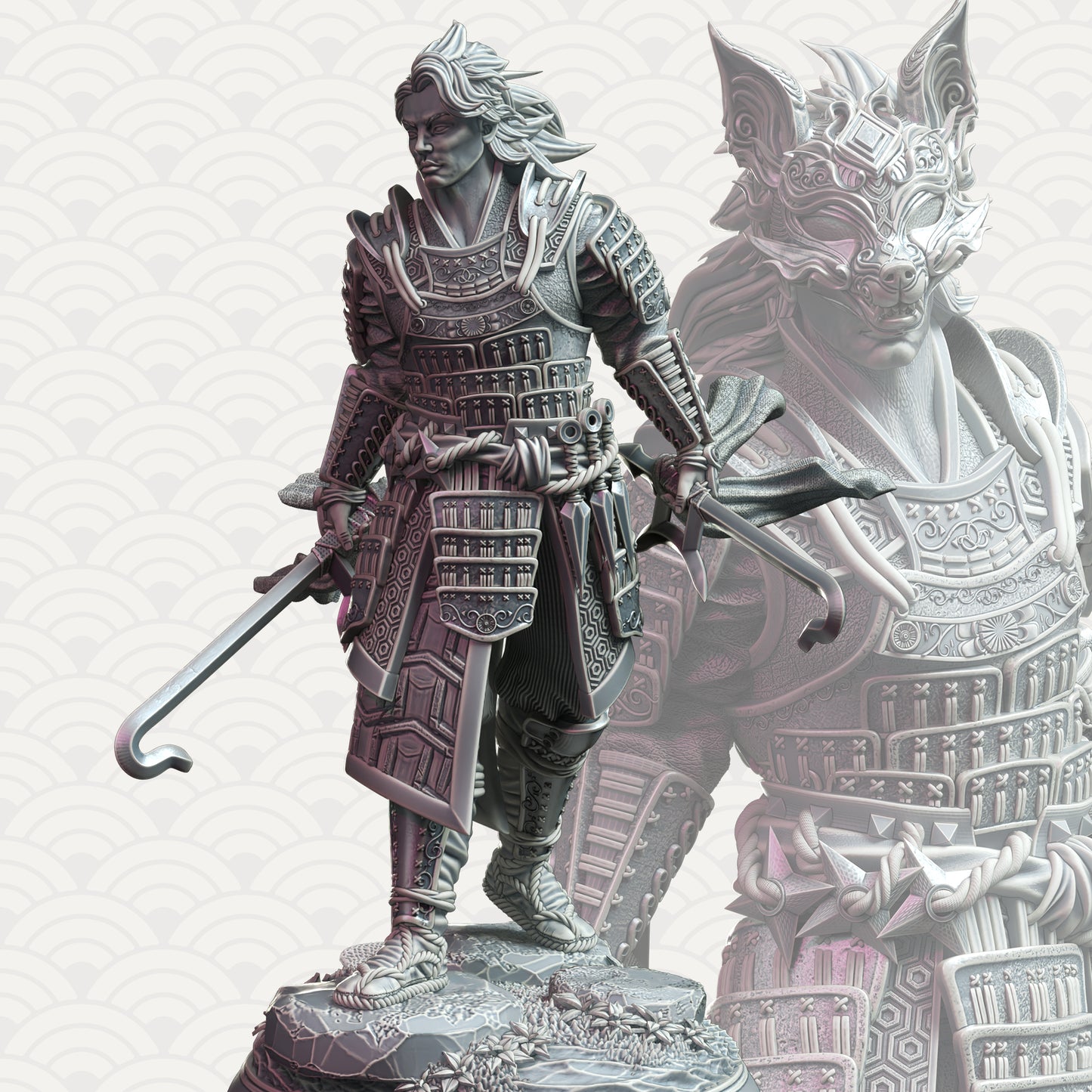 Samurai Hooksword Human Warrior Male Miniature 32mm - Kenshi by DM Stash