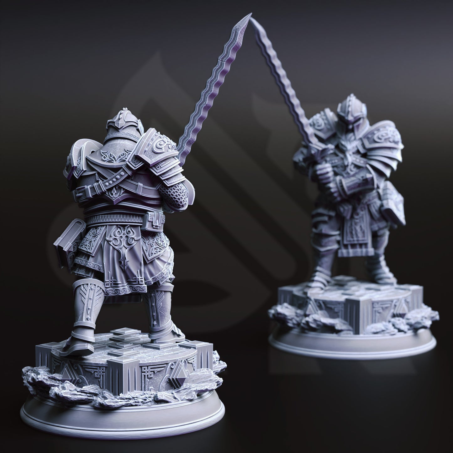 Dwarf Warrior Greatsword Fighter Paladin 32mm Scale - The Chronicler by DM Stash