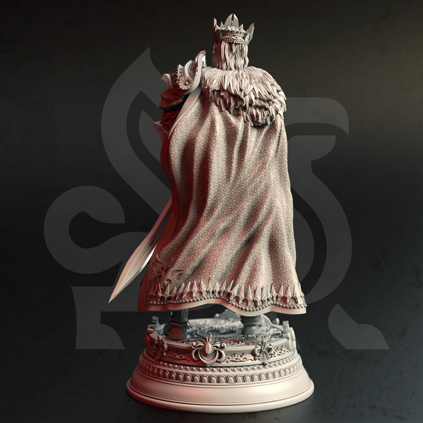 Fantasy Kingdom Ruler Noble NPC Miniature 32mm Scale - Human Warrior King by DM Stash