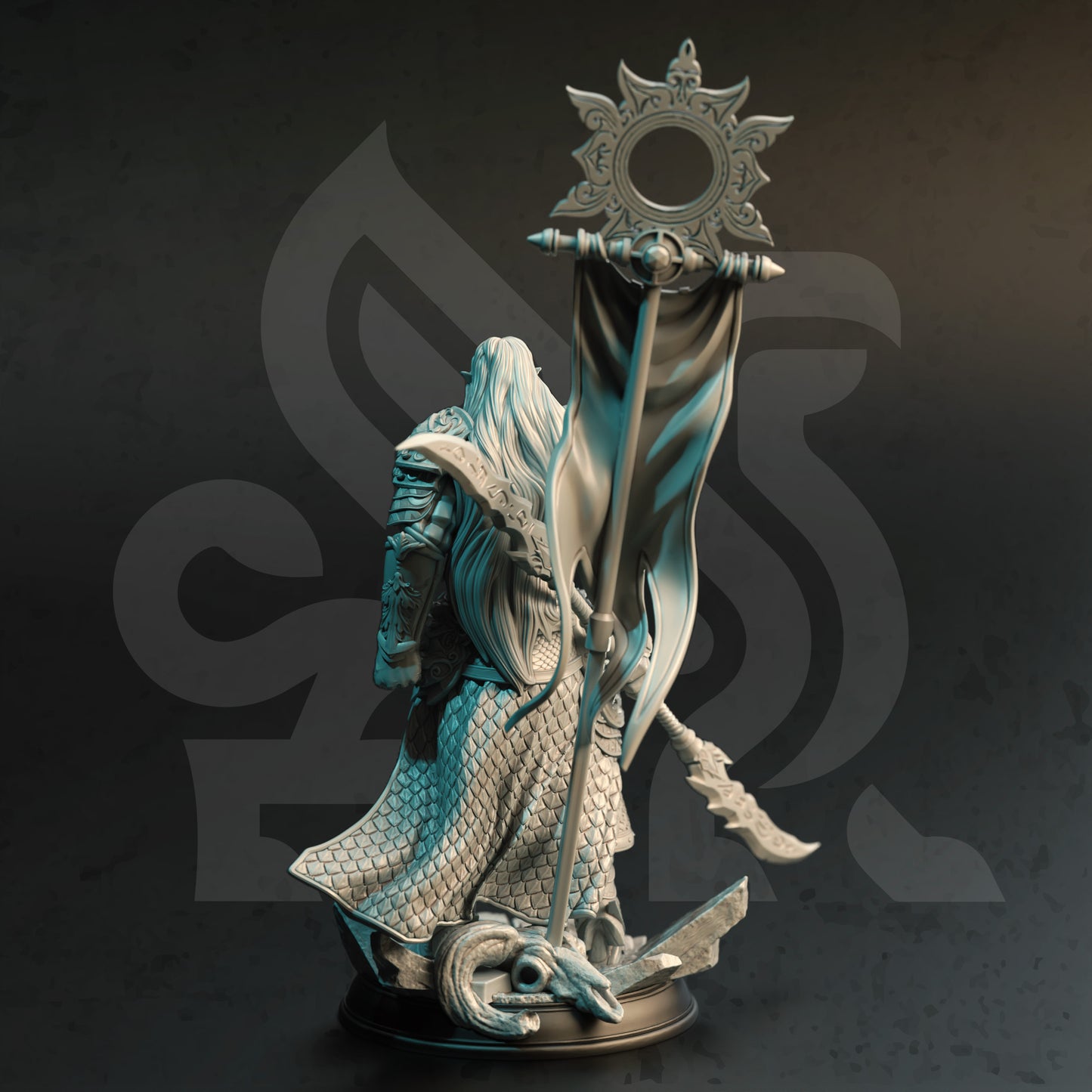 Royal Guard Elf Polearm Warrior 32mm Scale - Elven Eldritch Knight by DM Stash