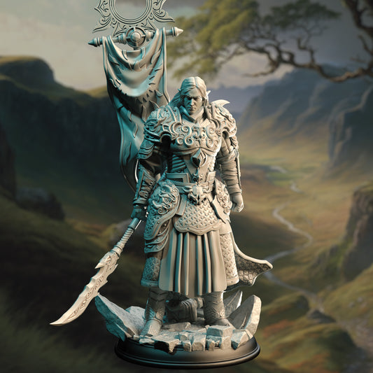 Royal Guard Elf Polearm Warrior 32mm Scale - Elven Eldritch Knight by DM Stash