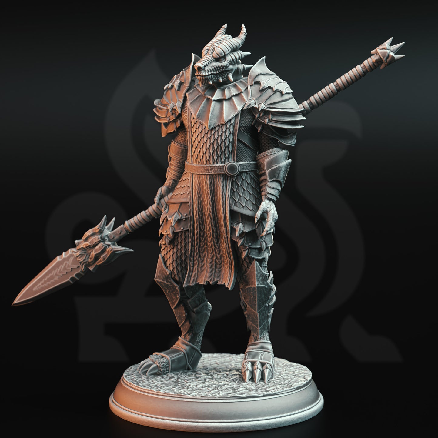 Dragonborn Warriors Spear Hammer Sword 3 forms 32mm Scale - Dragon Knights by DM Stash