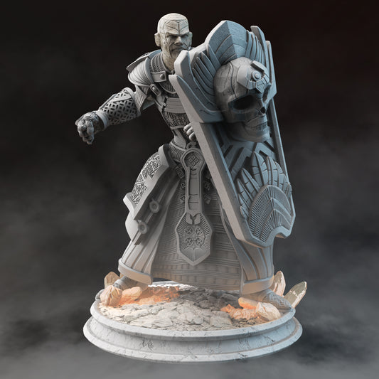 Eldritch Death Knight Necromancer Fighter Miniature 32mm Scale - Earth Genasi Vanguard by DM Stash