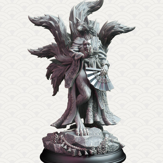 Divine Female Werewolf Hybrid Lycan NPC 32mm Scale - Kyubi by DM Stash