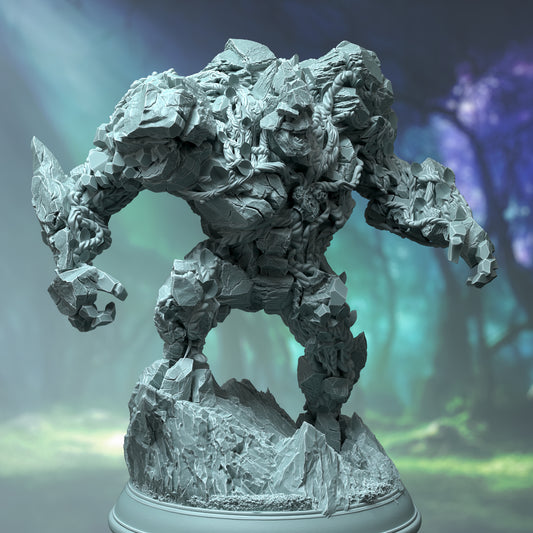 Stone Construct Earth Elemental Monster 32mm Scale - Elite Rock Golem by DM Stash