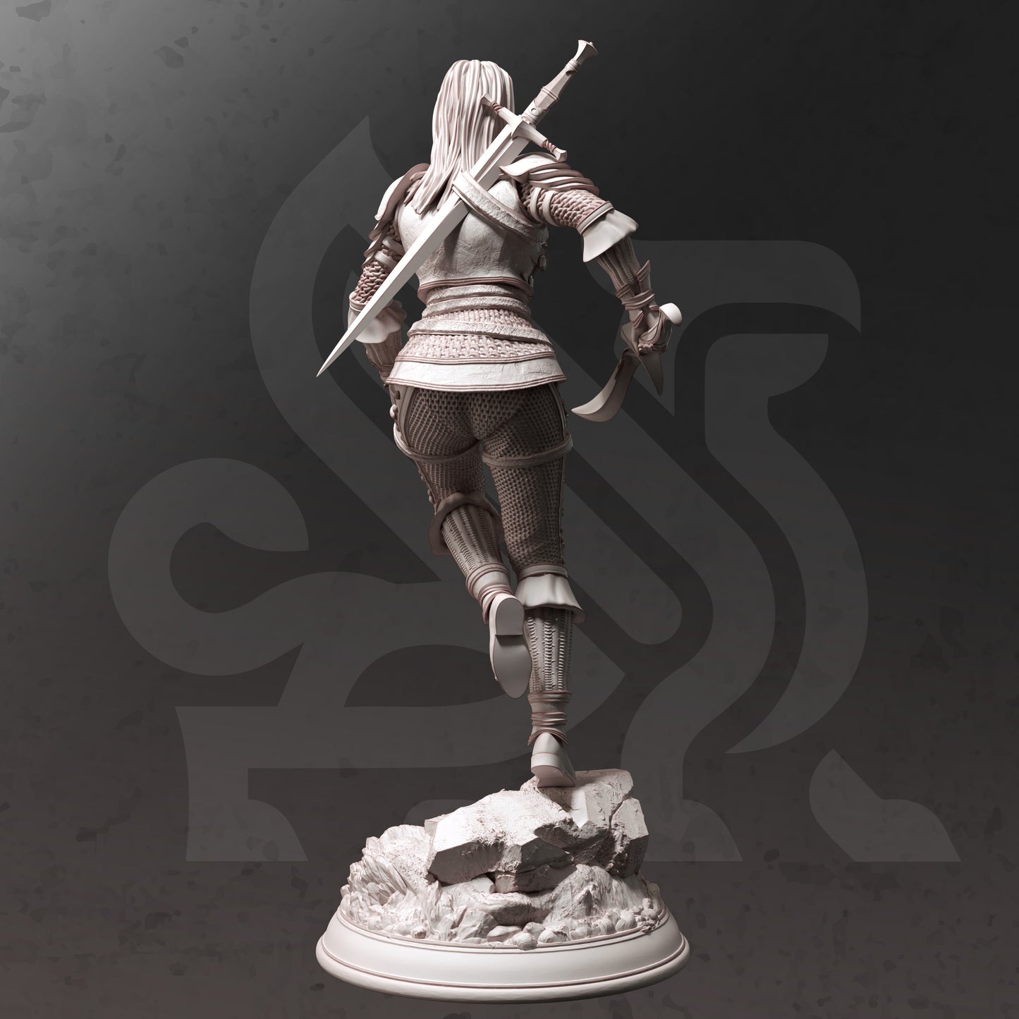 Rogue Female Monster Slayer Warrior Miniature 32mm Scale - Young Master Bloodhunter by DM Stash