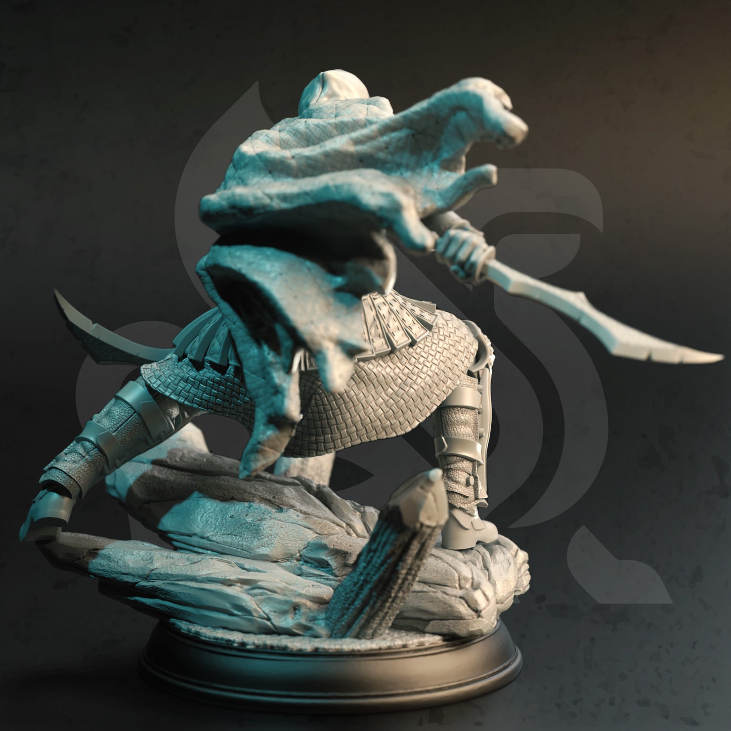Cloaked Villain Dual Blade Human Elf Warrior 32mm Scale - Master Assassin Rogue by DM Stash