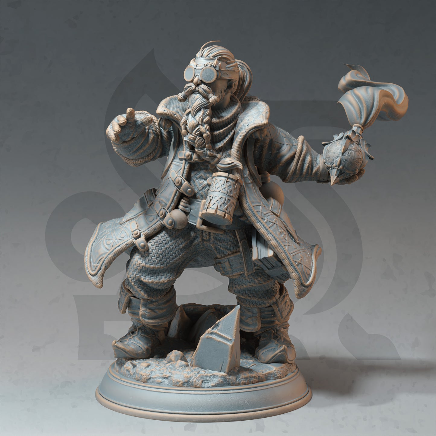 Dwarf Engineer Bomber Mad Scientist 32mm Scale - Dwarven Alchemist by DM Stash