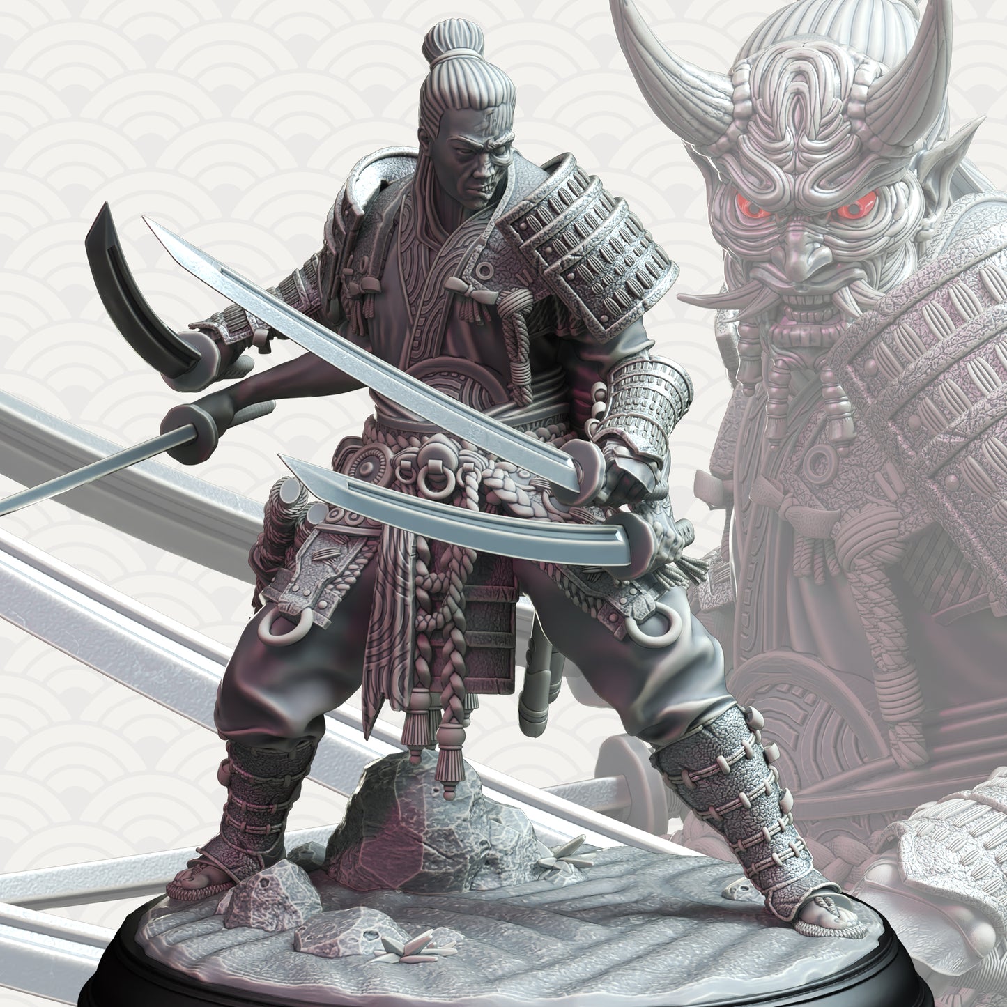 Samurai Boss Villain Katana Monster Miniature 32mm - Endless Demon by DM Stash