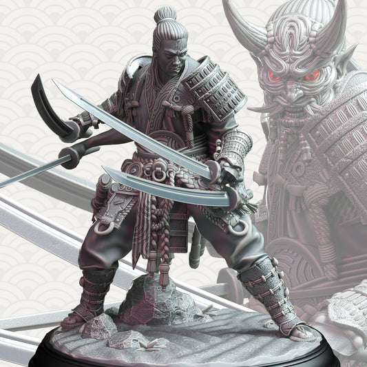 Samurai Boss Villain Katana Monster Miniature 32mm - Endless Demon by DM Stash