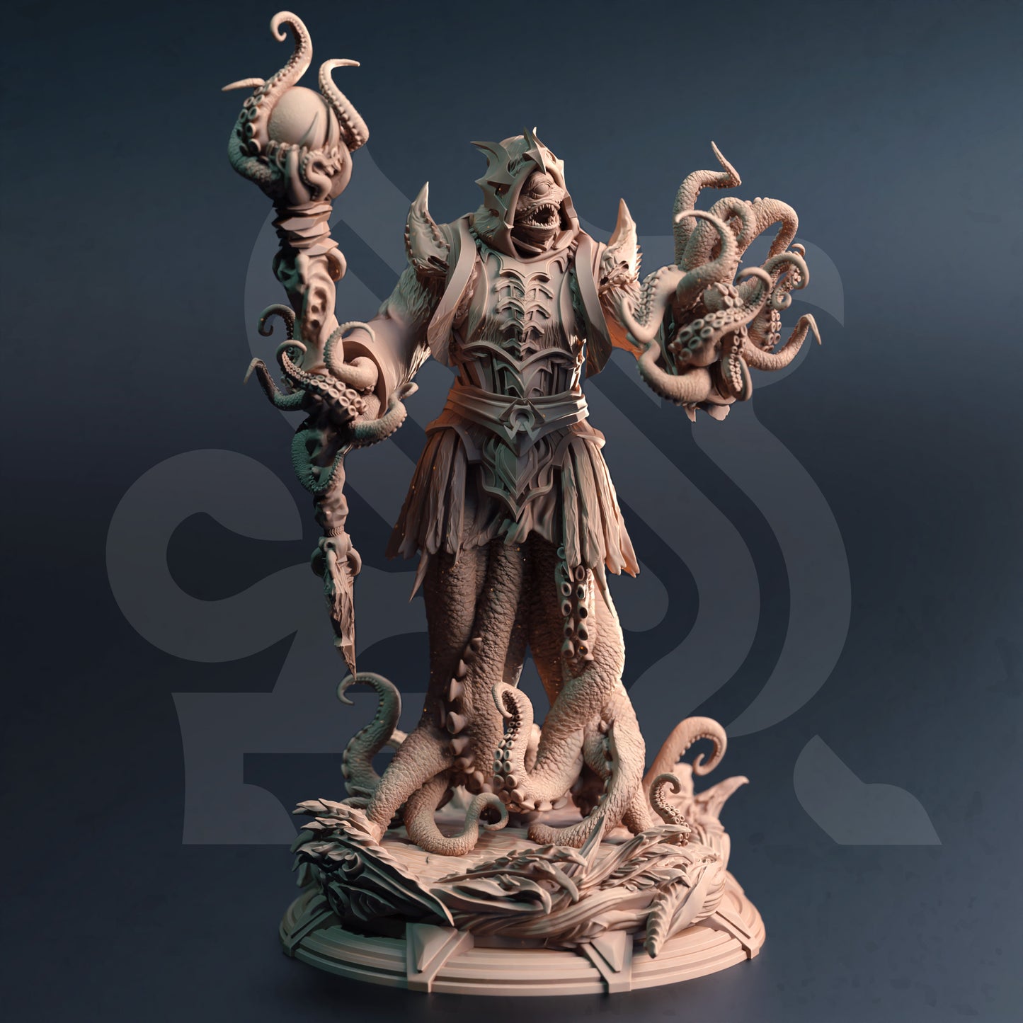Sea Monster Villain Lovecraftian Entity Ruler King 32mm Scale - Dark Lord of the Depths by DM Stash