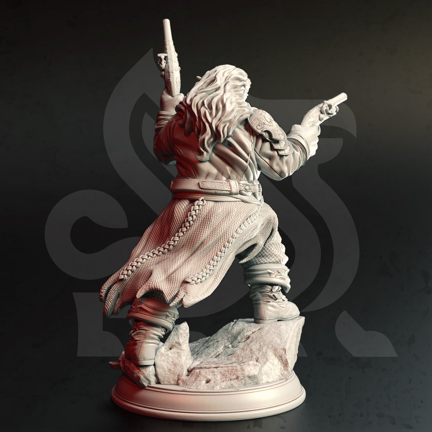 Gnome Rogue Ranger Dual Pistols Miniature 32mm Scale - Halfling Gunslinger by DM Stash