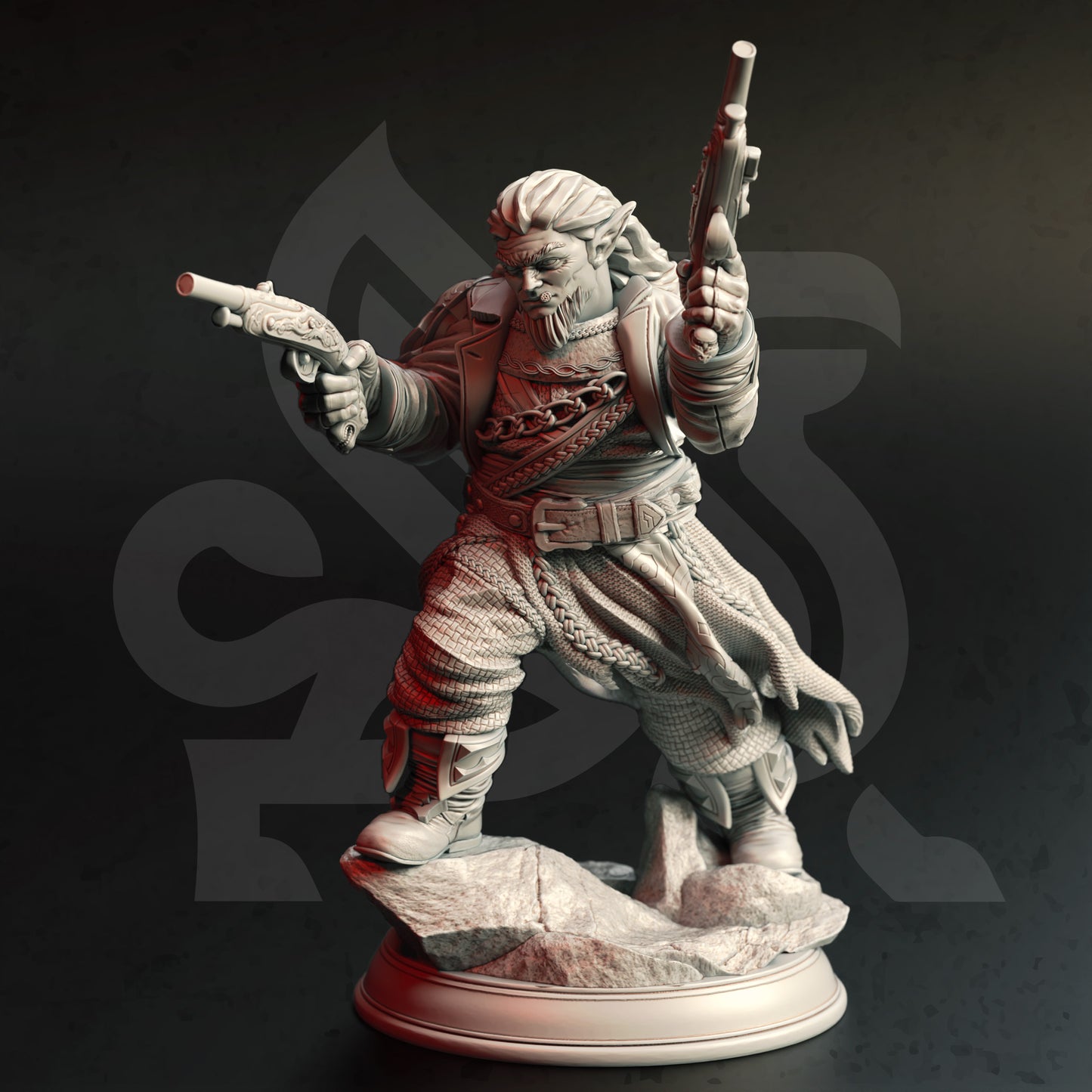 Gnome Rogue Ranger Dual Pistols Miniature 32mm Scale - Halfling Gunslinger by DM Stash